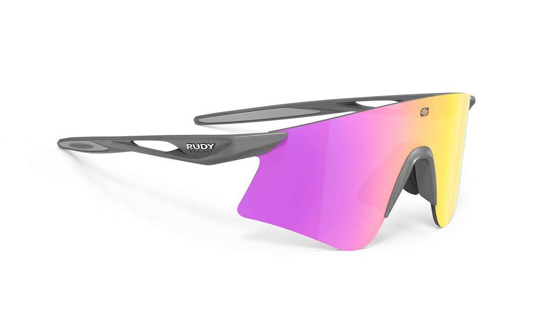 Rudy Project Astral purple and gold reflective lens sunglasses with matte black frame