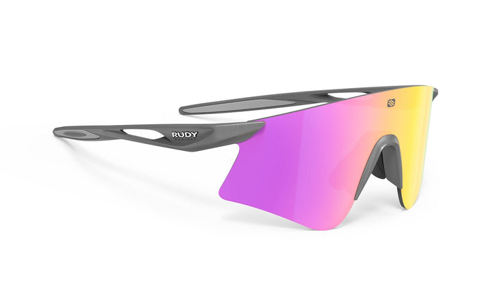 Rudy Project Astral purple and gold reflective lens sunglasses with matte black frame