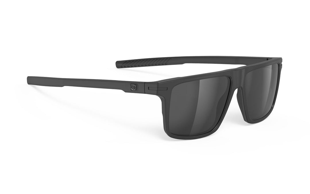 Black oakley sunglasses with dark lenses and matte finish.