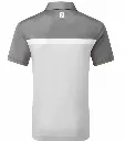 Footjoy Mens Golf Shirt | Heather Colour Block Lisle | White-Charcoal..webp