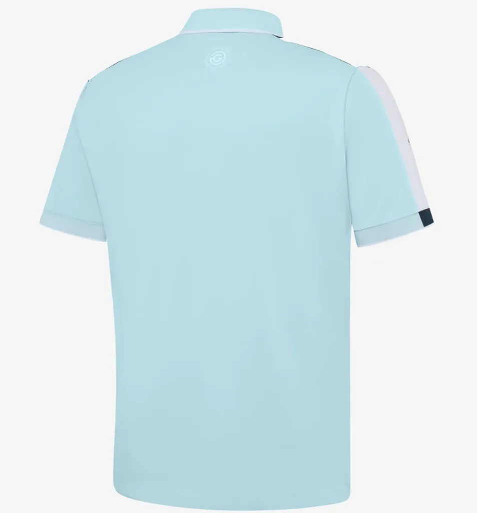Galvin Green Mens Golf Shirt | Mulligan | Crystal Blue-White..webp