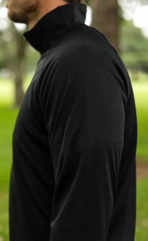 Custom Apparel Mens Golf Pullover | Quarter Zip | Black.webp