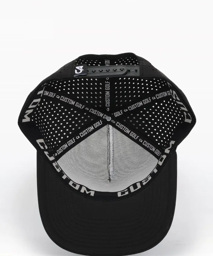 Custom Apparel Performance Peak Caps | Round Badge | Black...webp