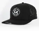 Custom Apparel Performance Peak Caps | Round Badge | Black.webp
