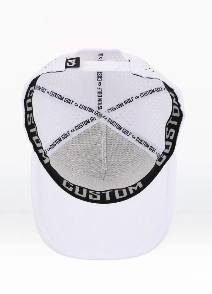 Custom Apparel Performance Peak Caps | Round Badge | White...webp