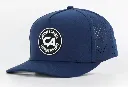 Custom Apparel Performance Peak Caps | Round Badge | Navy.webp