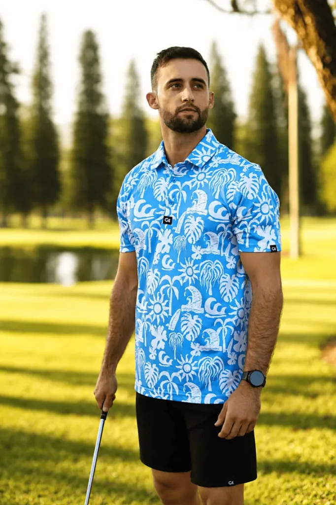 Custom Apparel Mens Golf Shirt | Dryflex | Island Tide | Ocean-Blue....webp