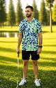 Custom Apparel Mens Golf Shirt | Dryflex | Birdie Blossom | Blue-Green-White..webp