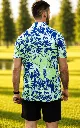 Custom Apparel Mens Golf Shirt | Dryflex | Birdie Blossom | Blue-Green-White....webp