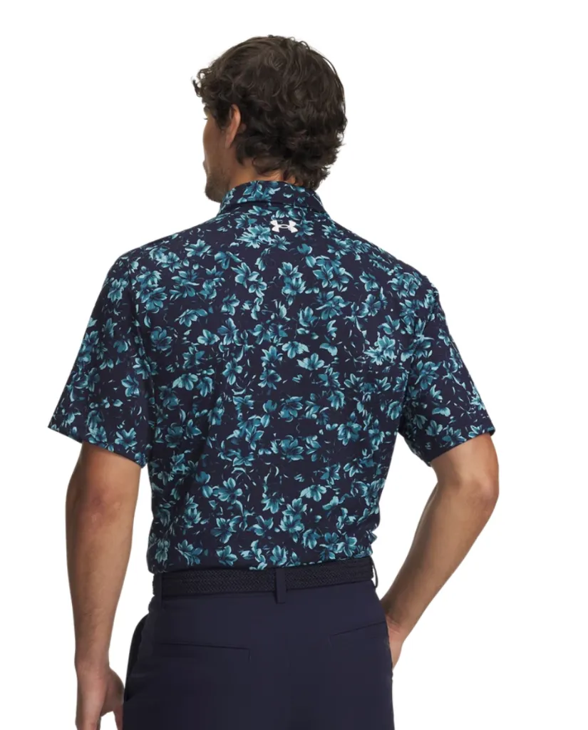 Under Armour Mens Golf Shirt | Matchplay Printed Polo | Midnight Navy..webp