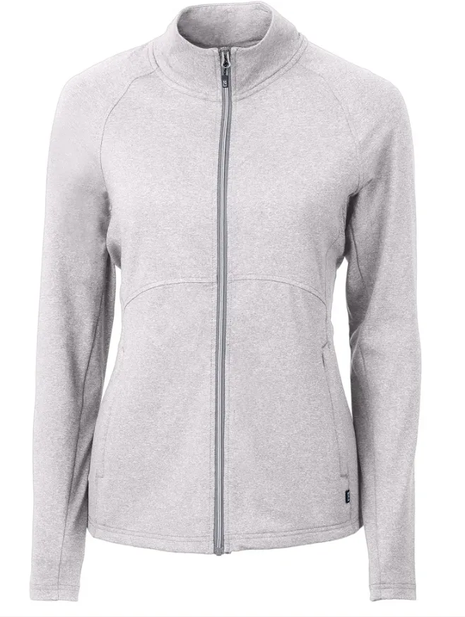 Cutter and Buck Womens Golf Pullover | Adapt Eco | Full Zip | Heather Grey.webp