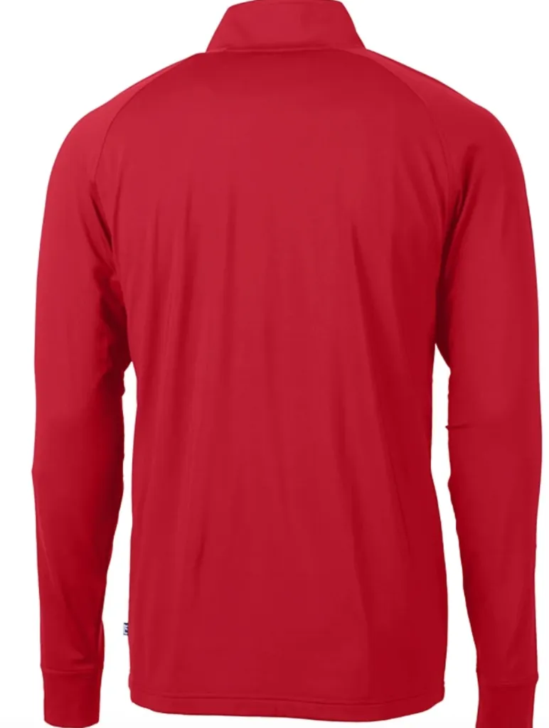 Cutter and Buck Mens Golf Pullover | Adapt Eco | Quarter Zip | Red..webp