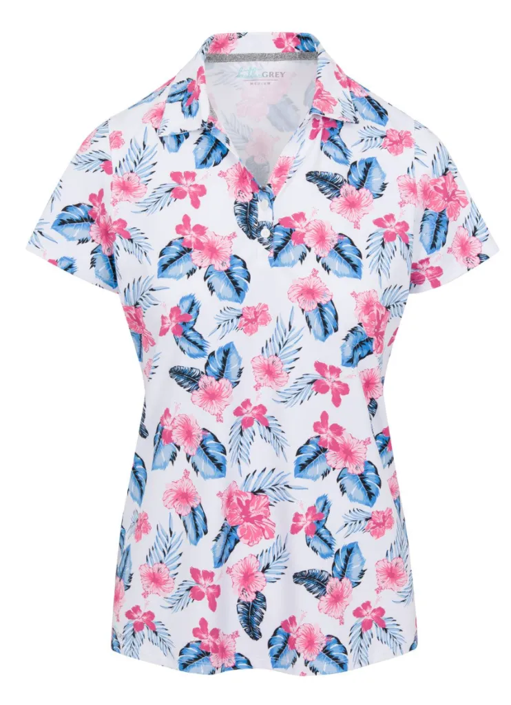 Cutter and Buck Womens Golf Shirts | Tropics | White.webp