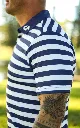 Custom Apparel Mens Golf Shirt | Striped | Navy..webp