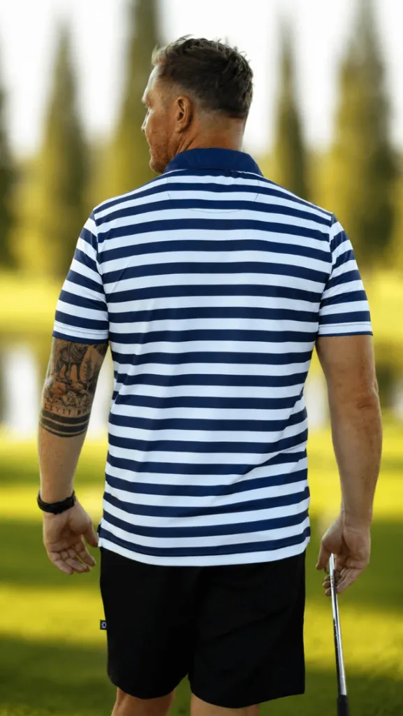 Custom Apparel Mens Golf Shirt | Striped | Navy......webp