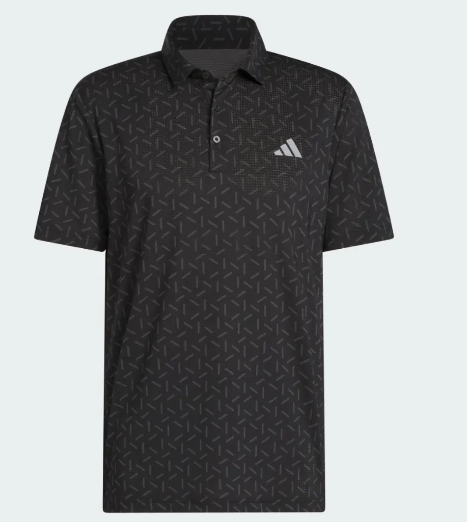 Adidas Mens Golf Shirt | Ultimate 365 Mesh Printed Polo | Black,..webp