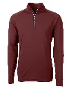 Cutter and Buck Mens Golf Pullover | Adapt Eco | Quarter Zip | Burgundy.webp