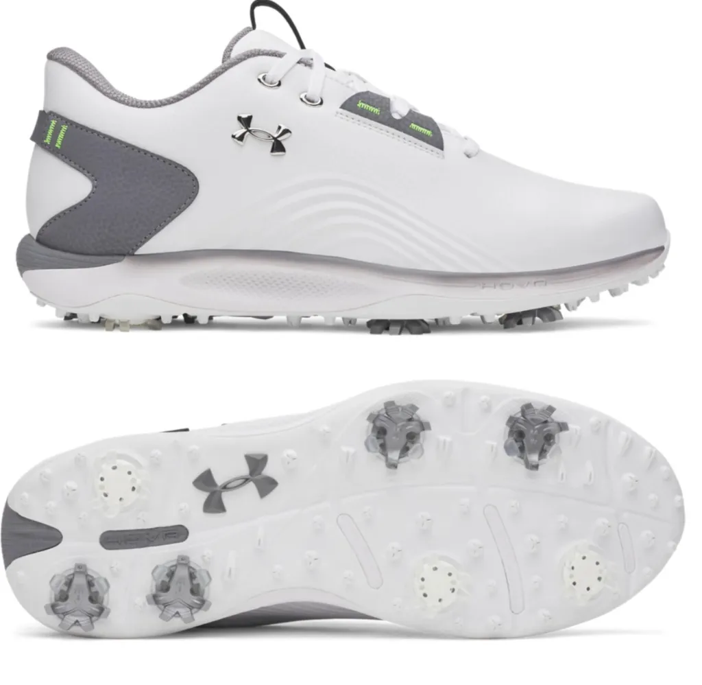 Under Armour Mens Golf Shoes | Drive Fade Spikeless | White:Grey,.webp