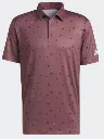 Adidas Mens Golf Shirt | Performance Print Polo Shirt | Maroon.webp