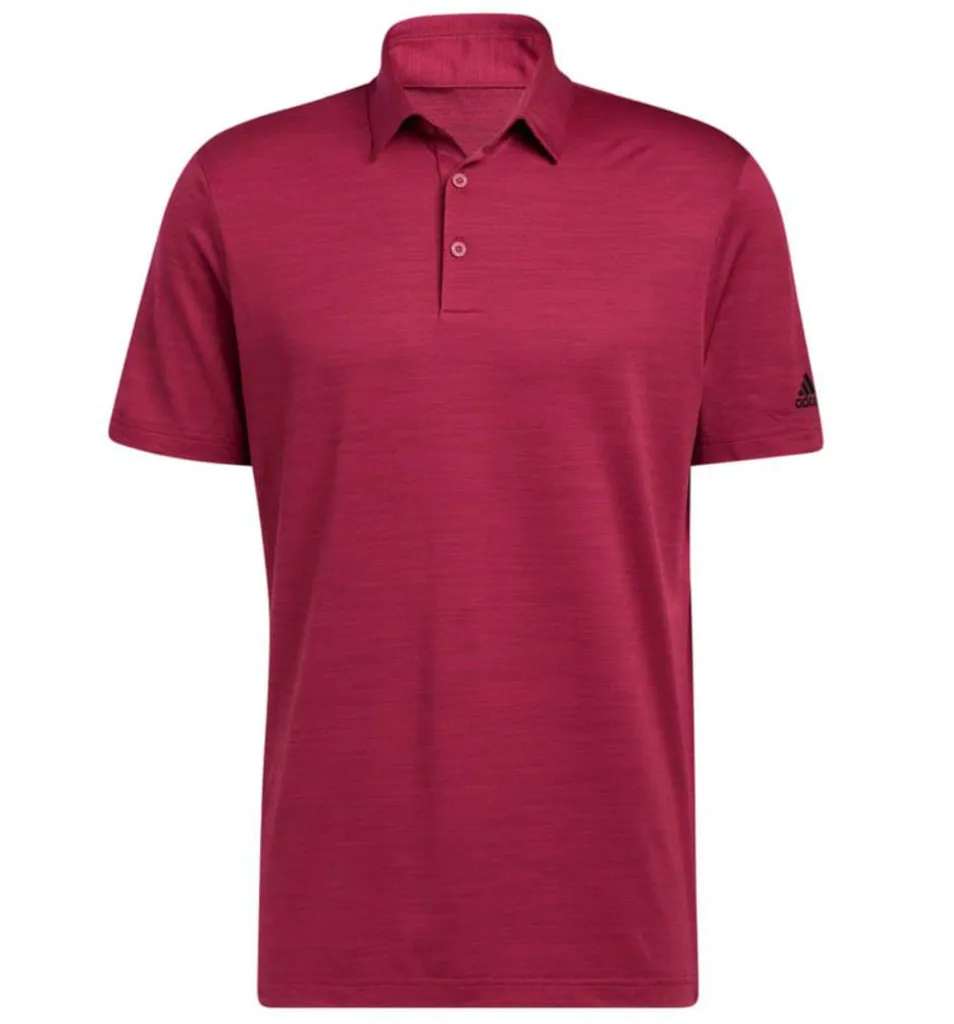 Adidas Mens Golf Shirt | Mesh Print | Maroon.webp