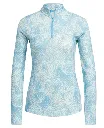 Adidas Womens Golf Mock Neck | Ultimate365 Print | Quarter Zip  | Frozen Turbo-Pure Turbo.webp