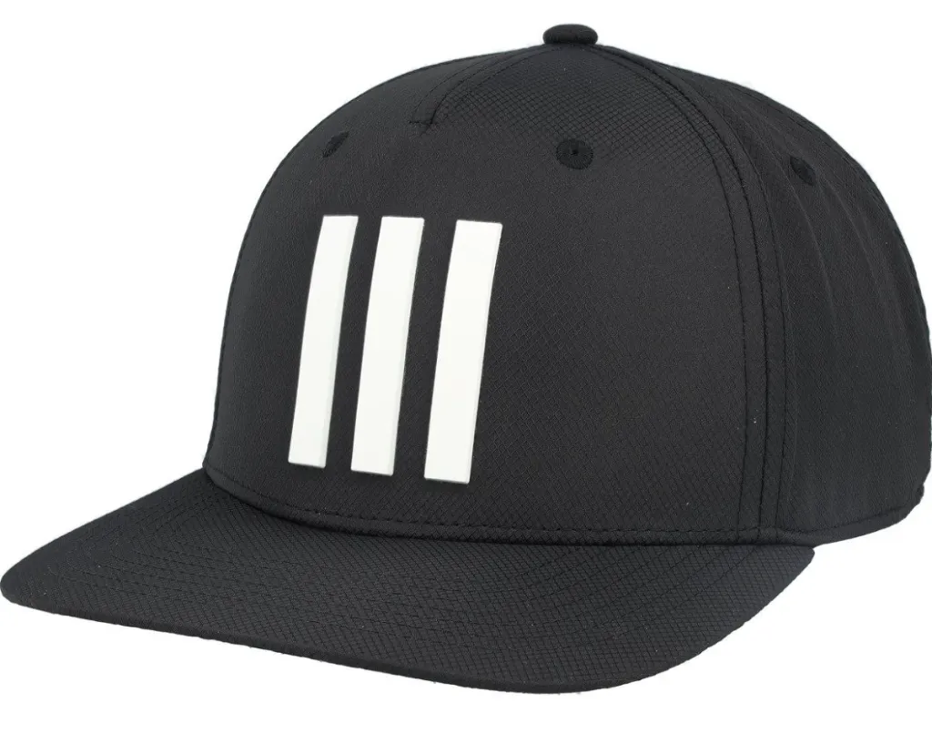 Adidas Golf Cap | Performance Tour 3 Stripe | Black,.webp