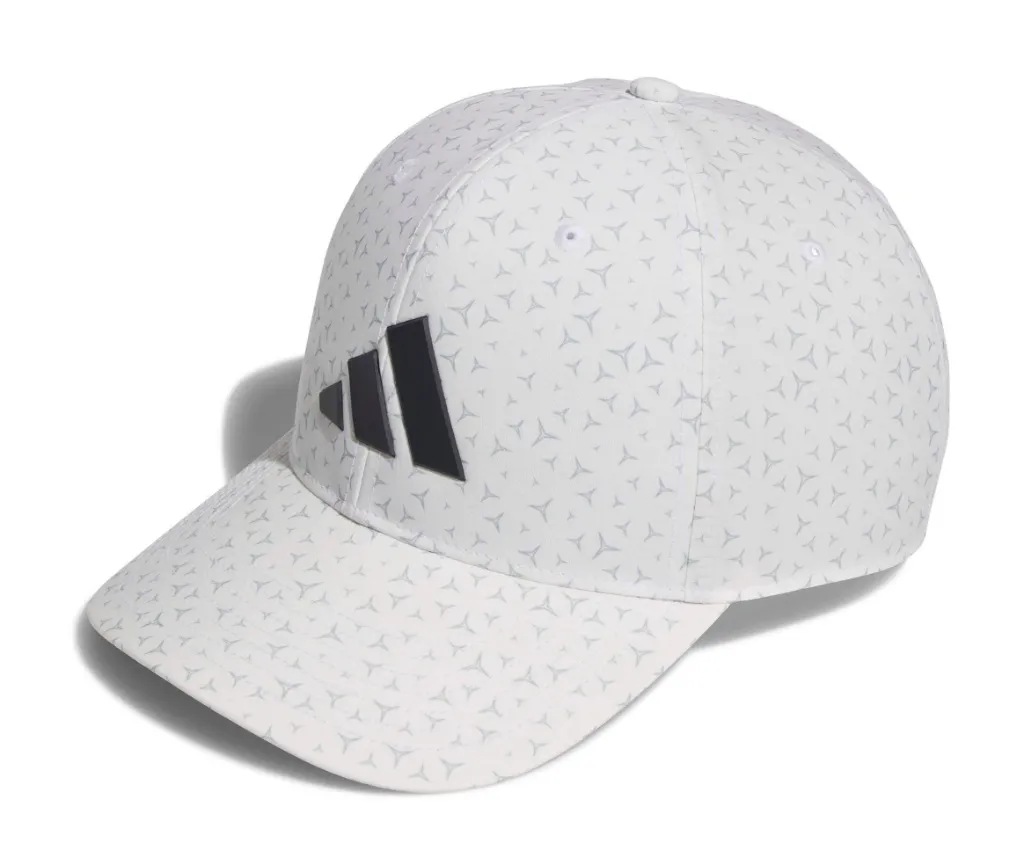 Adidas Mens Golf Cap | Tour Print Snapback | White.webp