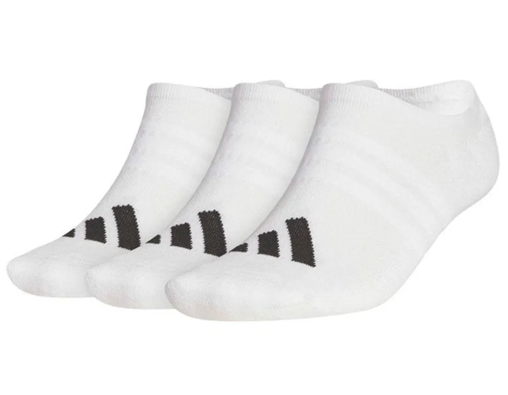 Adidas Golf Socks | No Show 3 Pack | White-Black.webp