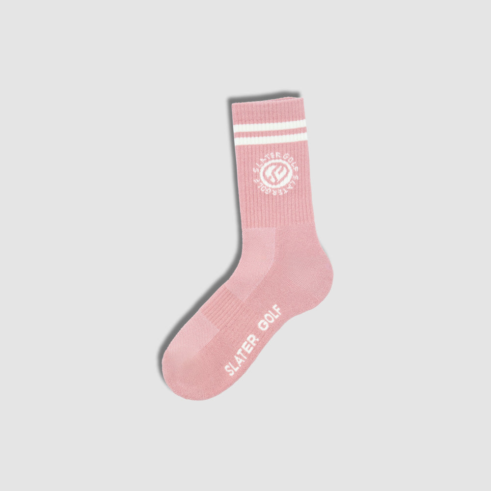 [SG-S-W-LS01-PINK] Slater Golf | Womens Crew Sock Pair | Dusty Pink