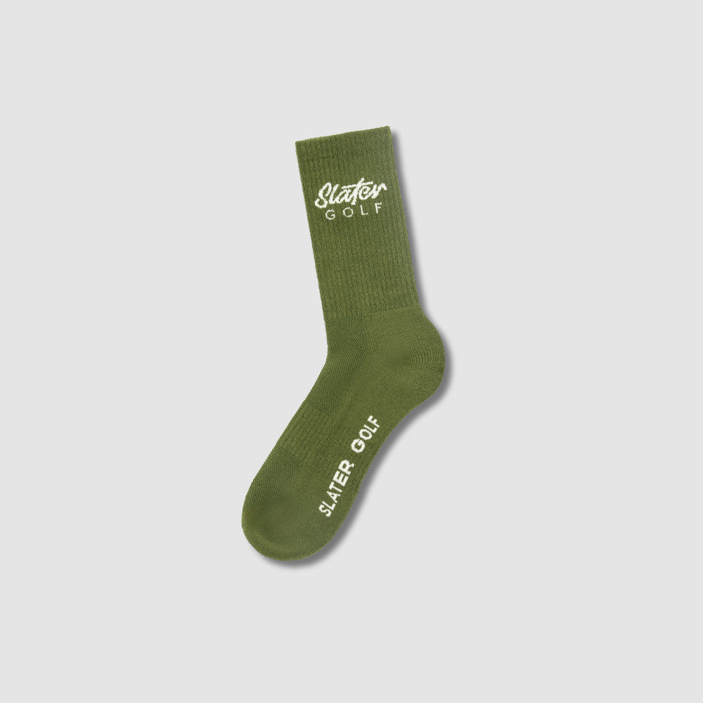 [SG-S-M-LS03-WAT] Slater Golf | Mens Crew Sock Pair | Watercress