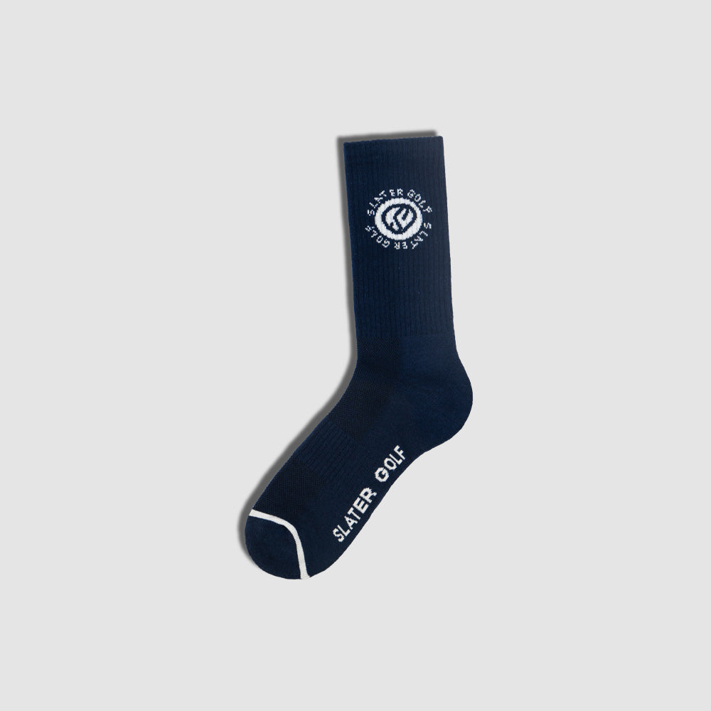 [SG-S-M-LS02-NAV] Slater Golf | Mens Crew Sock Pair | Navy