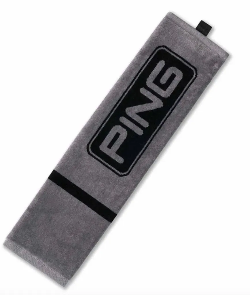[4TOW-B-TF] Ping Golf Towel | Trifold | Grey-Black