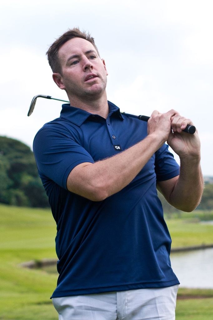 [SKUIQ246] Custom Apparel Mens Golf Shirts | Iconic (Navy, S)