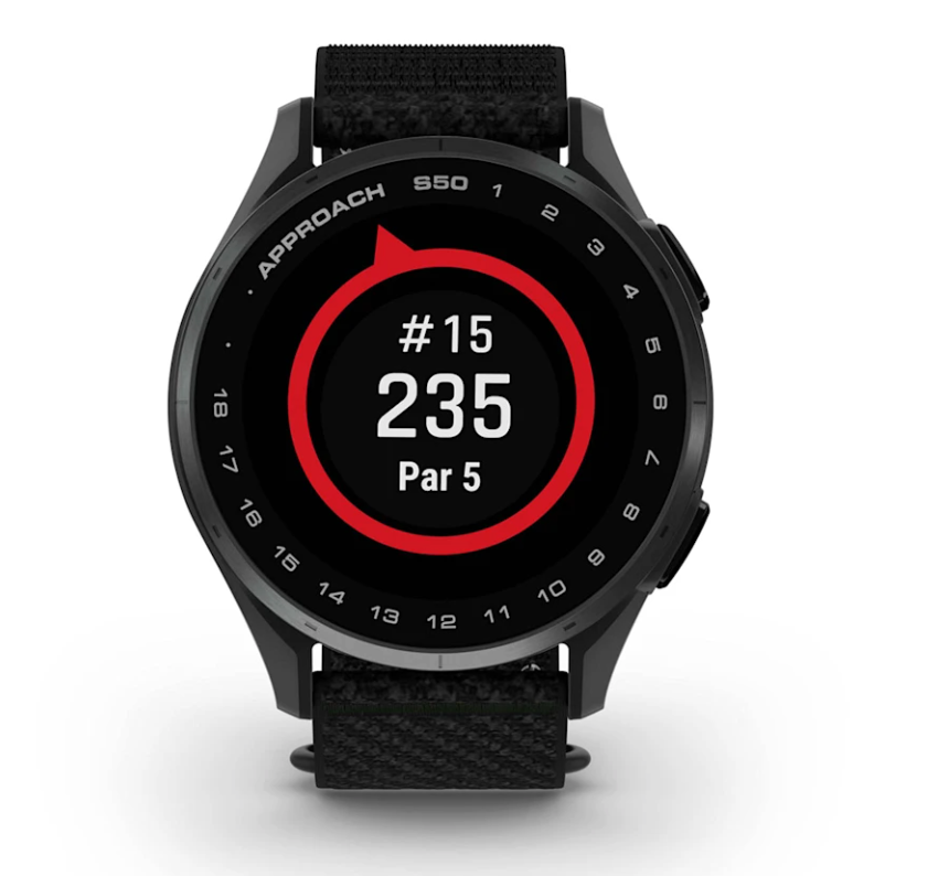 [010-03010-00] Garmin Golf Watch | Approach S50 (Slate Aluminium Bezel with Black ComfortFit Nylon Band)