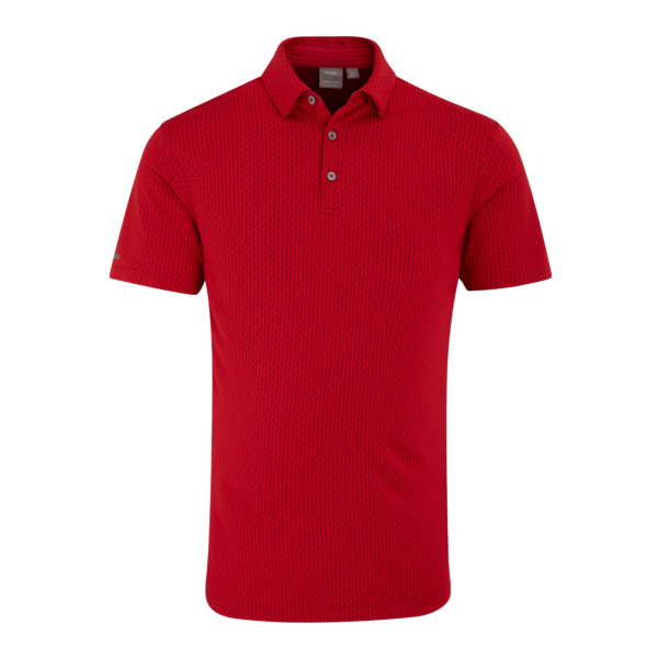 [20HER-R-S-1] Ping Mens Golf Shirts | Hershel Polo | Rich Red Multi (S)