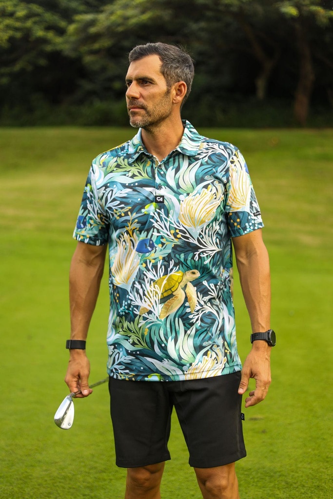 [SKUIQ157] Custom Apparel Mens Funky Golf Shirt | The Reef (S)