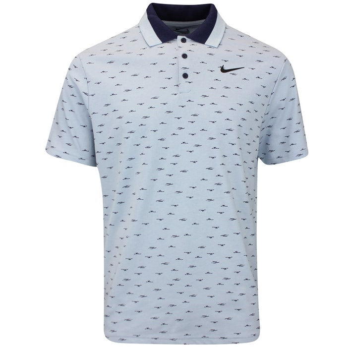 [HM5792-440S] Nike Mens Golf Shirt | Tour Micro Printed Polo | Armory Blue (S)