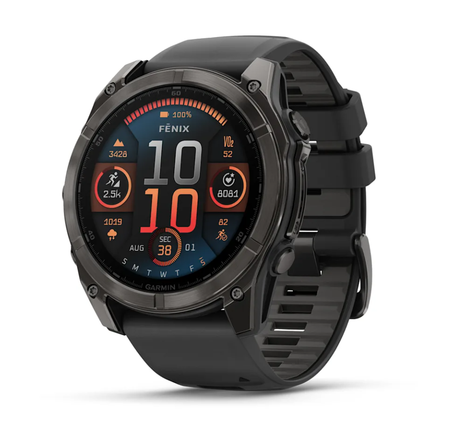 [010-02905-22] Garmin Fenix 8 Watch | 51mm | Amoled Sapphire Carbon Grey-Black Band