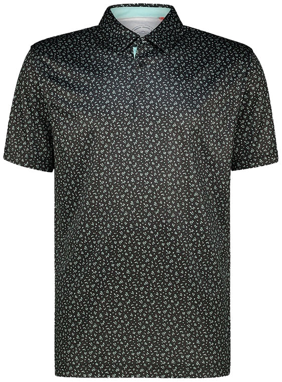 [SP231-C0491-S] Mens Ditsy Floral Dry Tech Performance Golfer Polo Shirt (S)