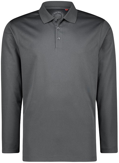 [SP005-C0178-S] Mens Basic Performance Long Sleeve Golfer Polo Shirt a0 (S)