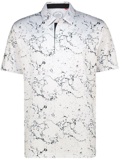 [SP253-C0227-S] Mens Marbled Dry Tech Performance Golfer Polo Shirt b9 (S)