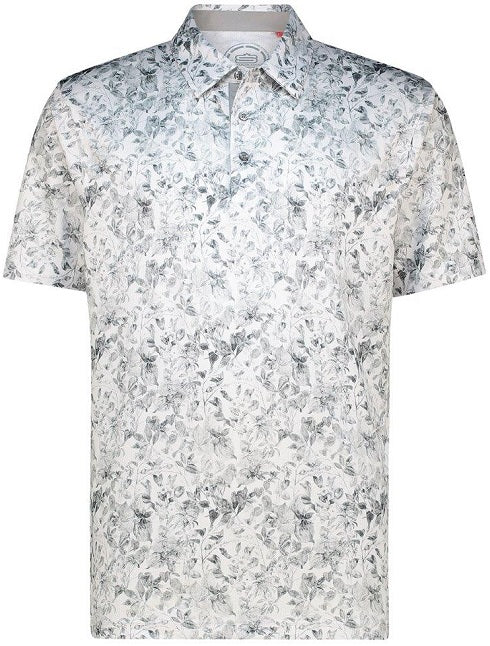 [SP255-C0542-S] Mens Photo Flora Dry Tech Performance Golfer Polo Shirt 32 (S)