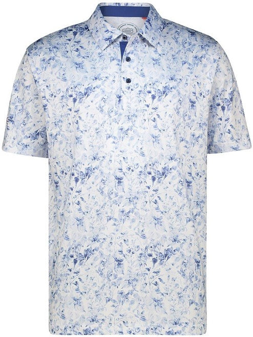 [SP255-C0599-S] Mens Photo Flora Dry Tech Performance Golfer Polo Shirt 91 (S)