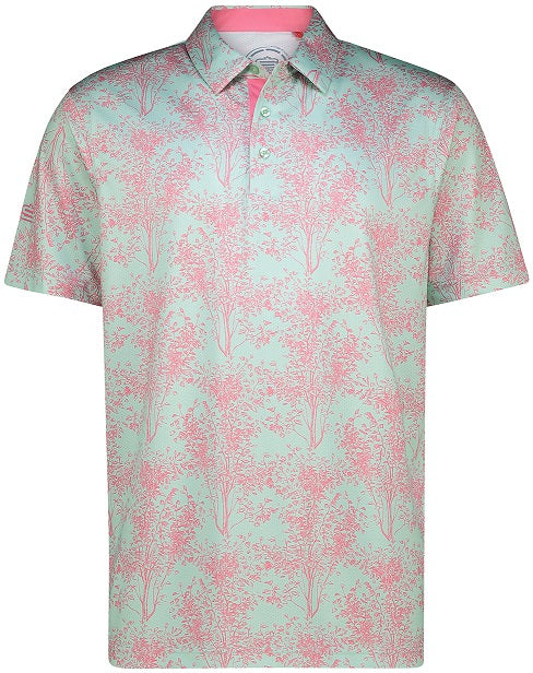 Mens Leaf-ish Dry Tech Performance Golfer Polo Shirt