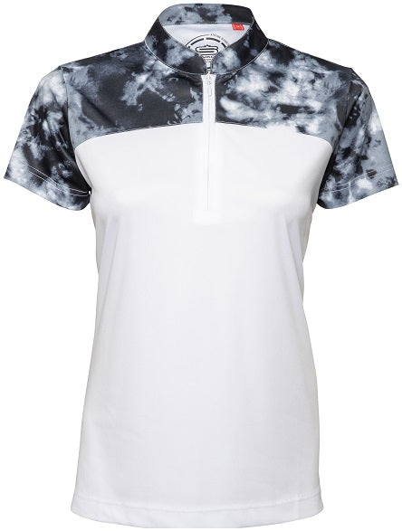 [PL152-C0207-S] Swagg Womens Tie-Dye Short Sleeve Golfer Polo Shirt 0e (S)