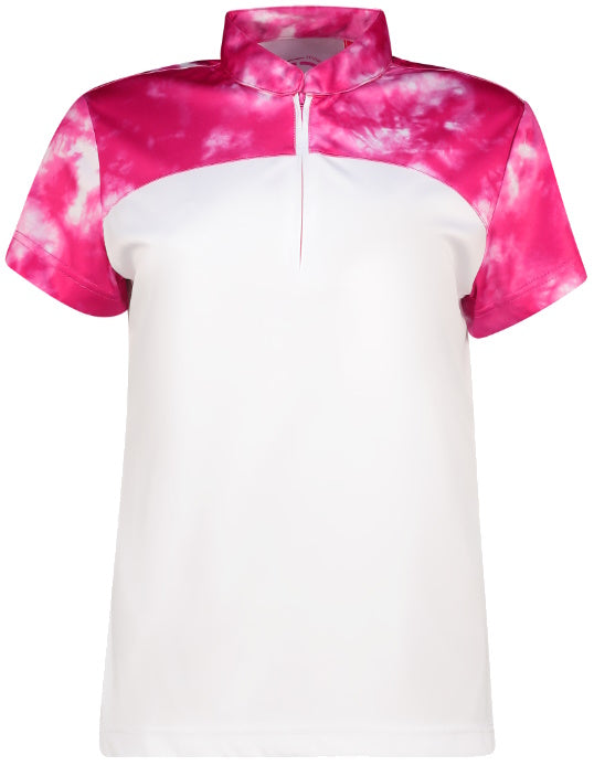 [PL152-C0463-S] Swagg Womens Tie-Dye Short Sleeve Golfer Polo Shirt f5 (S)