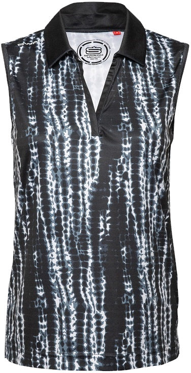 [PL153SLV-C0207-S] Womens Shibori S-Less Golfer Polo Shirt a8 (S)