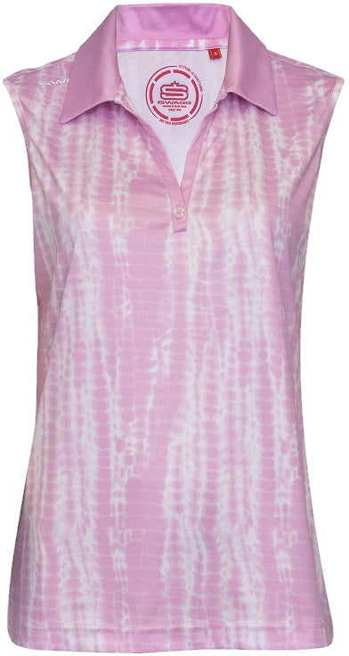 [PL153SLV-C0474-S] Swagg Womens Shibori S-Less Golfer Polo Shirt (S)