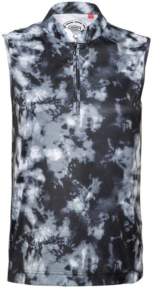 [PL151SLV-C0207-S] Womens Tie-Dye Sleeveless Golfer Polo Shirt 45 (S)