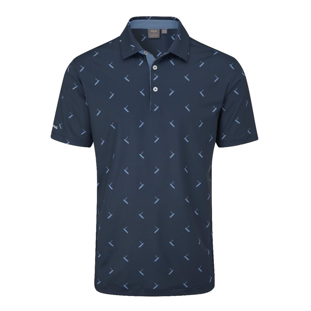 [20GP-N-L] Ping Mens Golf Shirts | Gold Putter Polo | Navy